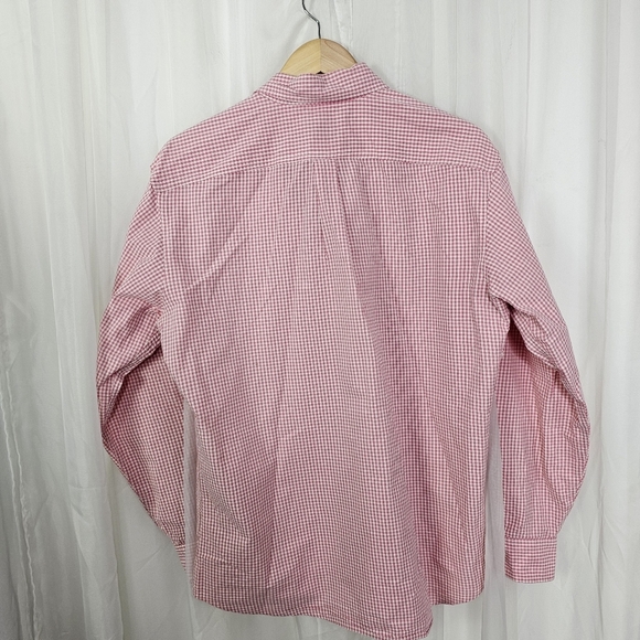 Bills Khakis Pink White Gingham Checkered 100% Cotton Button Down Shirt Large - Picture 3 of 7